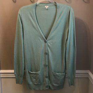 J. Crew Cardigan Long-Sleeve Tunic Length Sweater Size S in color Mint Green